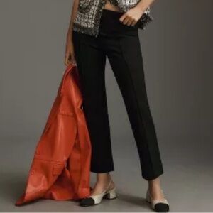 Anthropologie Maeve The Margot Kick Flare Cropped Black Seamed Pants NWOT